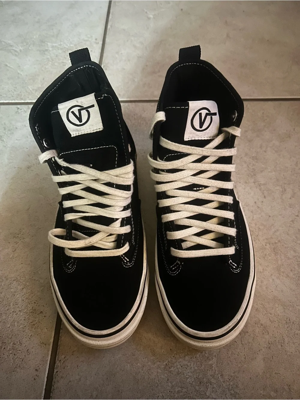 Vans Black High-Top Sneakers with White Laces